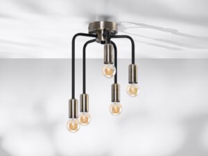 Miniaturka 2 - Lampa sufitowa Romareta 5-punktowa czarna z patyną 35 cm – zdjęcie 3