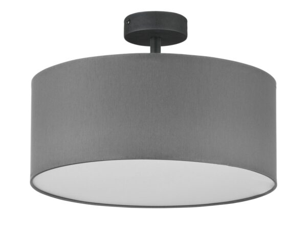 Lampa sufitowa Rondo 4-punktowa z grafitowymi i białymi kloszami na białym tle