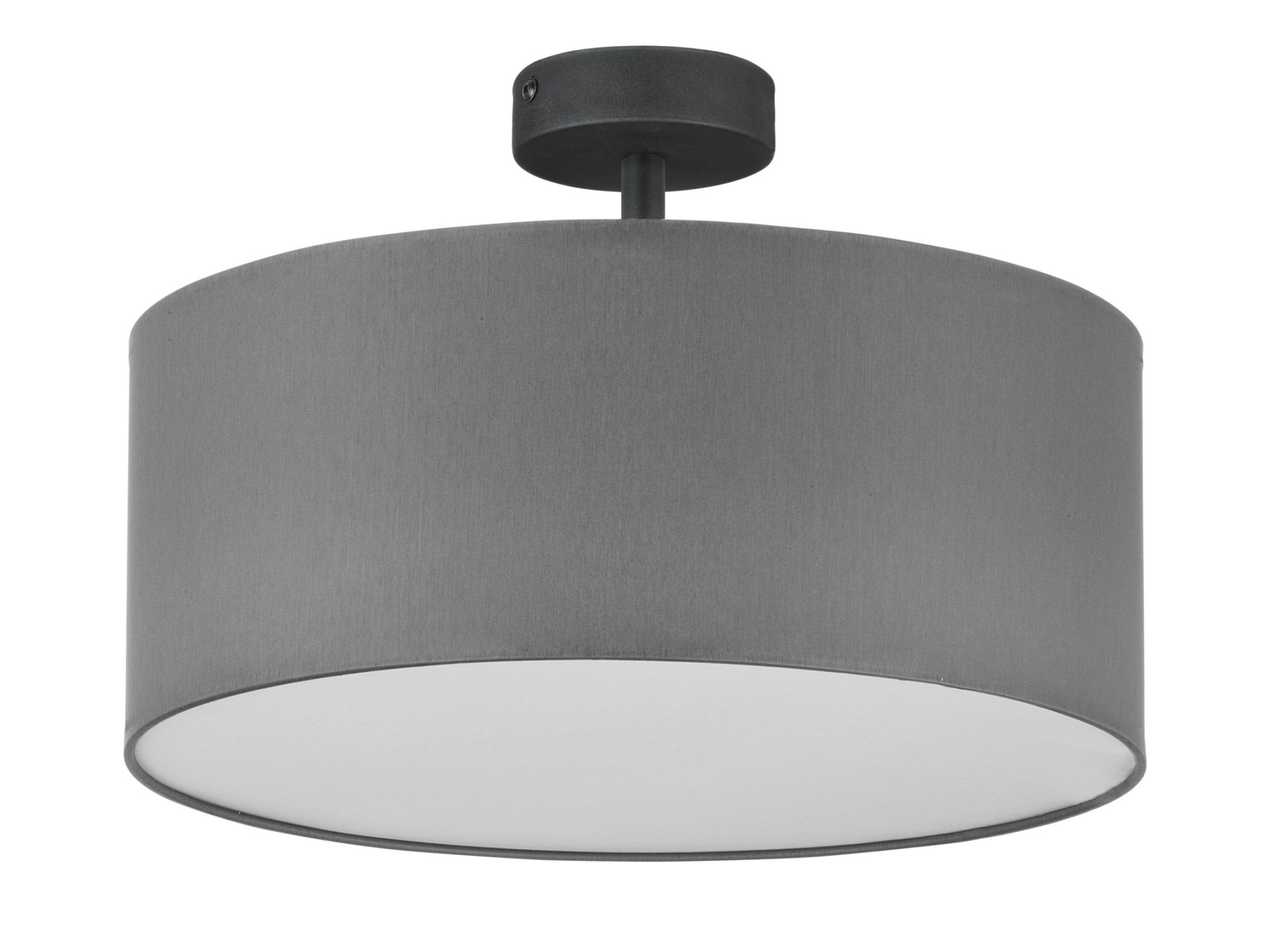 Lampa sufitowa Rondo 4-punktowa z grafitowymi i białymi kloszami na białym tle