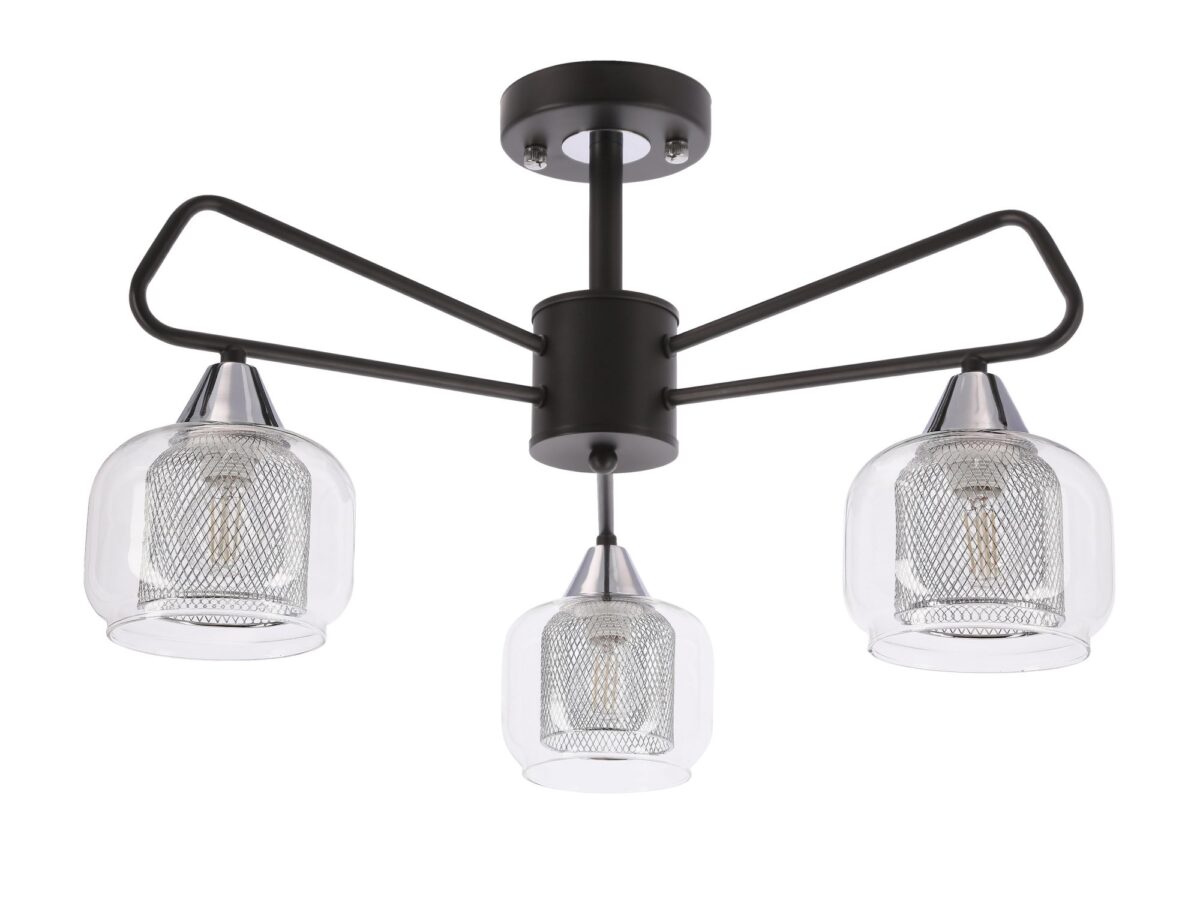 Lampa sufitowa Salorela 3-punktowa 54 cm czarna