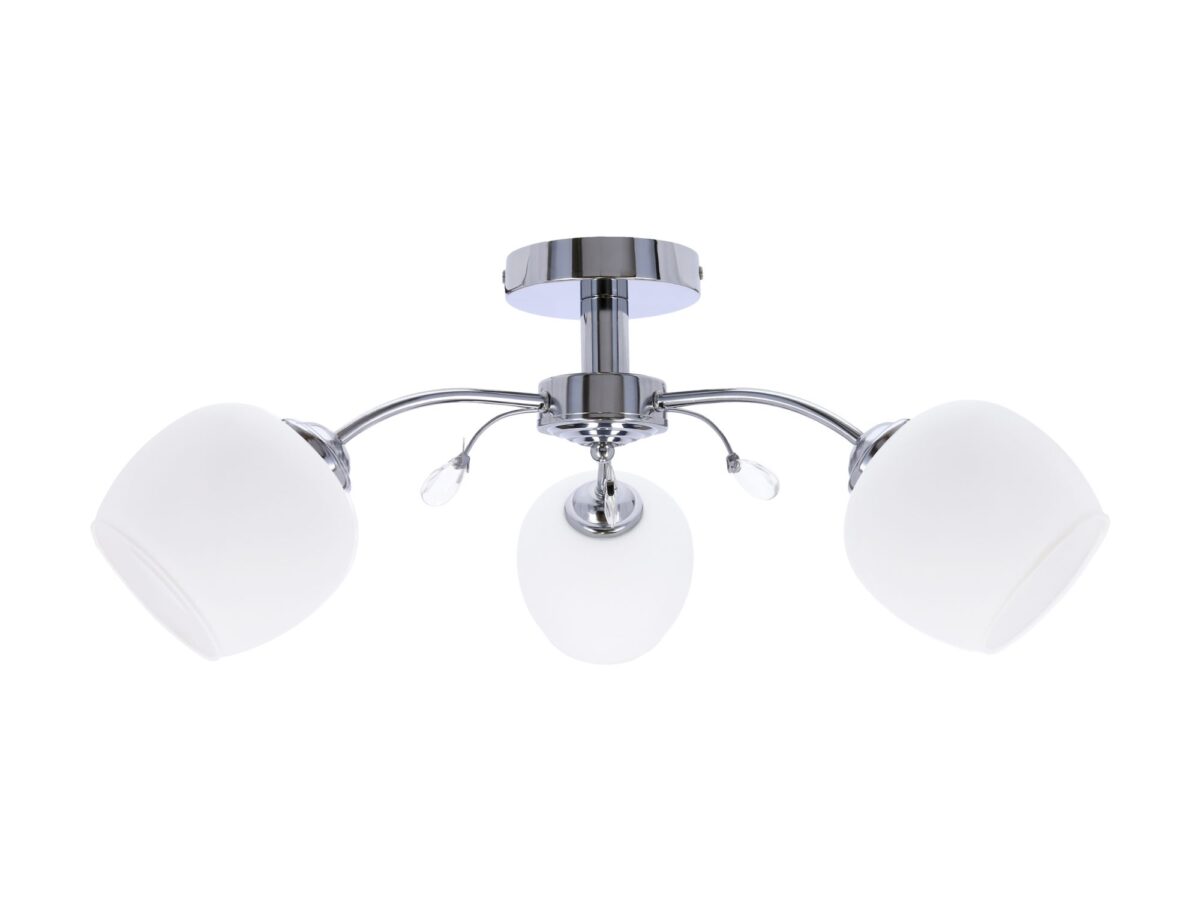 Lampa sufitowa Saromora 3-punktowa 54 cm chrom biała
