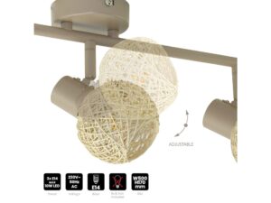 Miniaturka 2 - Trzypunktowa lampa Serodia w kaszmirowym wykończeniu w aranżacji