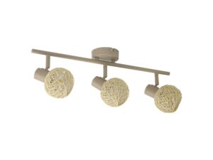 Miniaturka 5 - Lampa sufitowa Serodia trzypunktowa kaszmirowa, trzy ażurowe klosze na białym tle