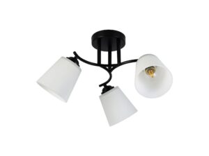 Miniaturka 6 - Lampa sufitowa Silodeta 3-punktowa, wersja czarna, cała oprawa na białym tle