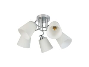 Miniaturka 1 - Lampa sufitowa Silodeta 5-punktowa, wersja chromowana, cała oprawa na białym tle