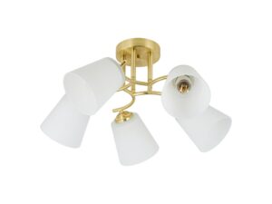 Miniaturka 2 - Lampa sufitowa Silodeta 5-punktowa, wersja zlota, cała oprawa na białym tle