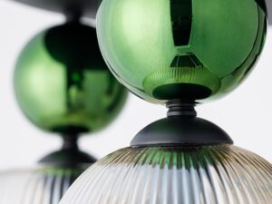 Miniaturka 5 - Lampa sufitowa Sophia w kolorach zielonym i koniakowym na dodatkowym zdjęciu