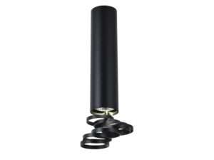Miniaturka 1 - Czarna cylindryczna lampa sufitowa GU10 o wysokości 30 cm z ruchomą spiralną końcówką