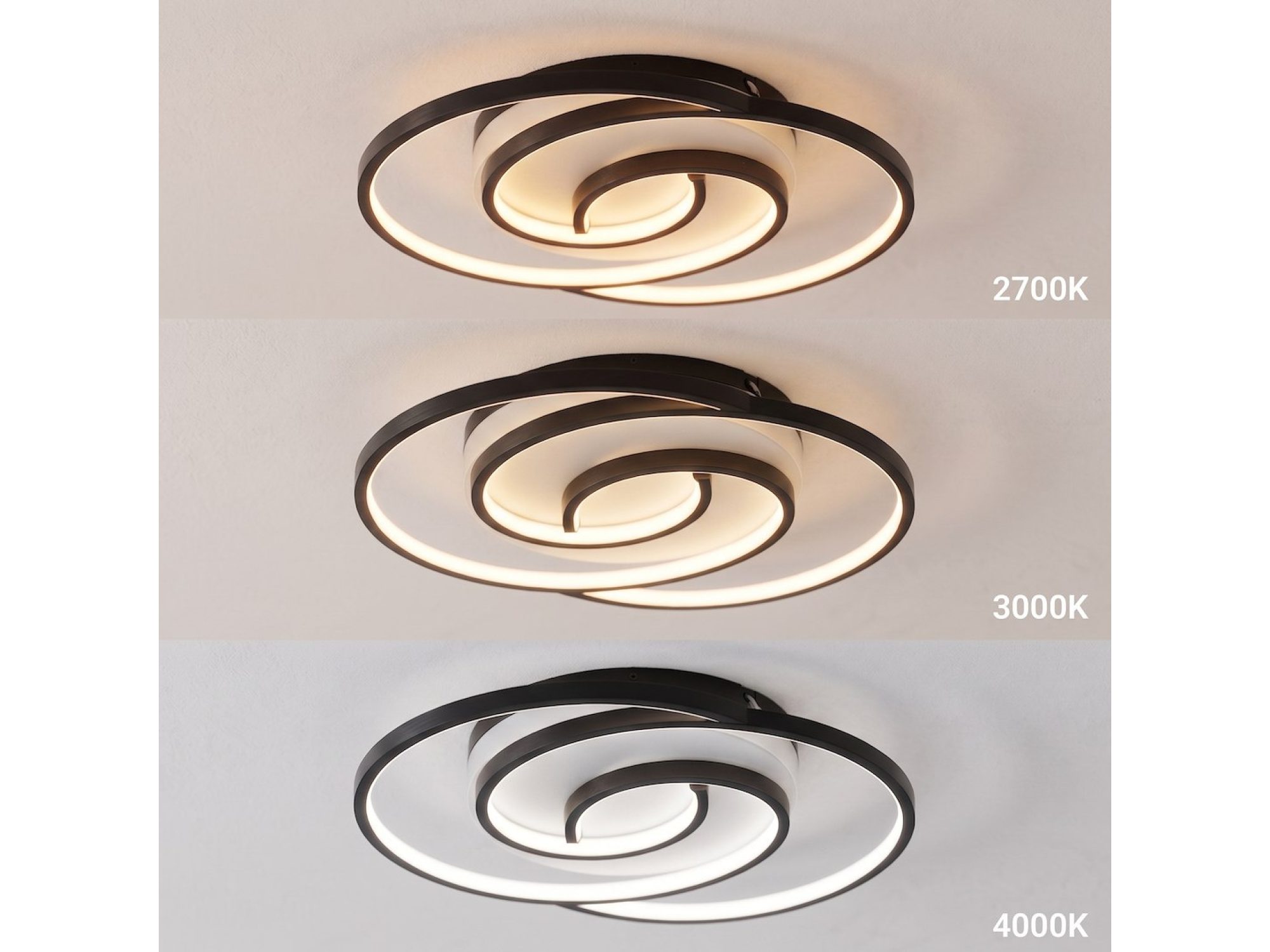 Spiralna lampa sufitowa LED 30 W w nowoczesnej aranżacji wnętrza