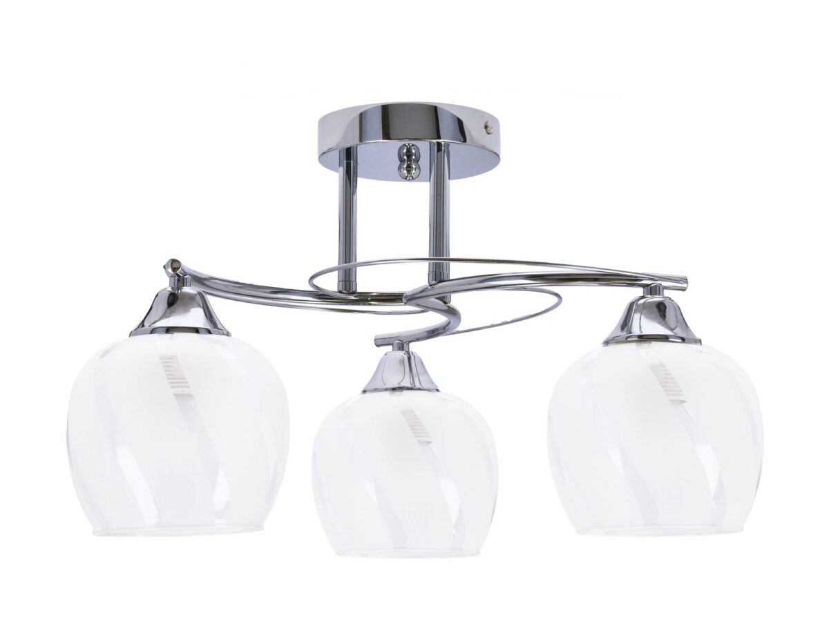 Lampa sufitowa Tamolia 3-punktowa chromowana ze szkłem
