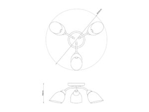 Miniaturka 6 - Lampa sufitowa Telena 3-punktowa chromowana – wymiary