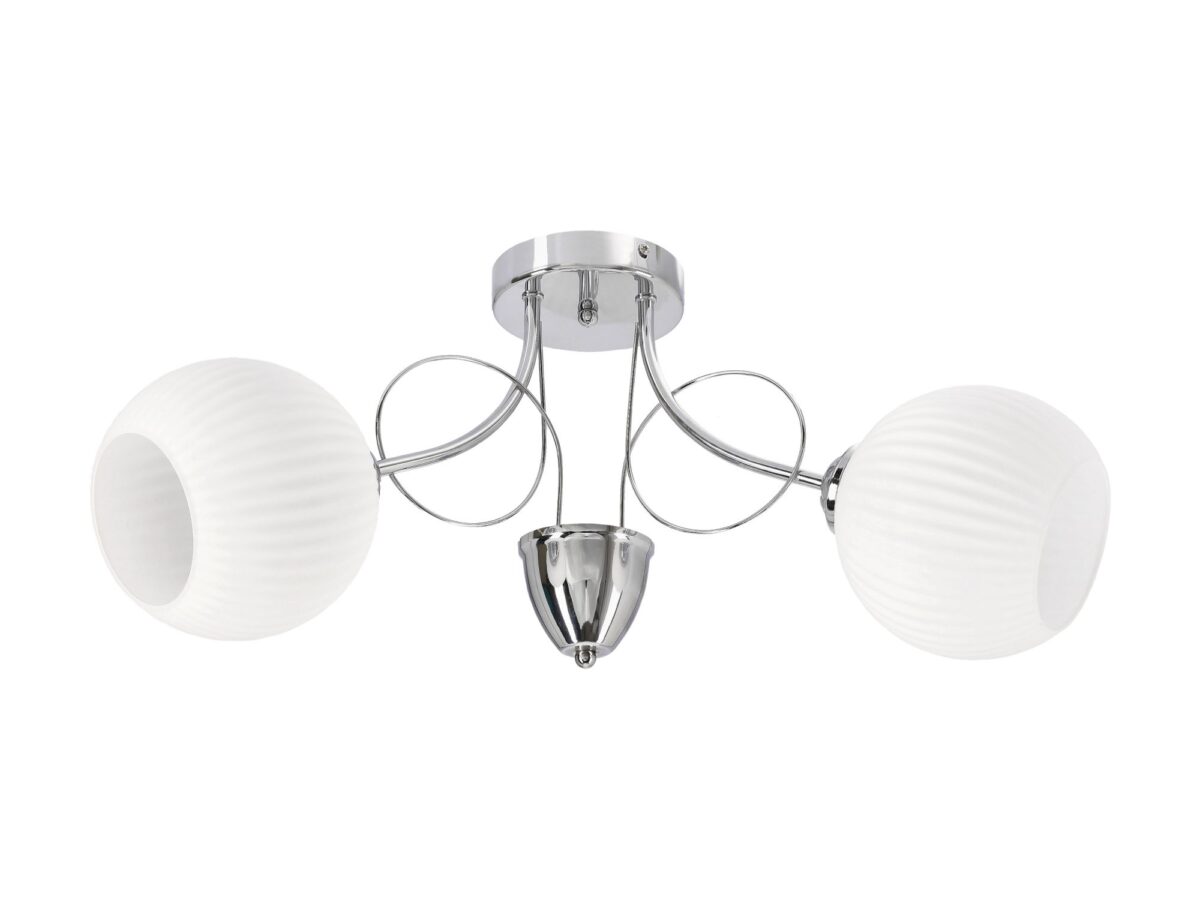 Lampa sufitowa Teremia chromowana z białymi kloszami 60 cm