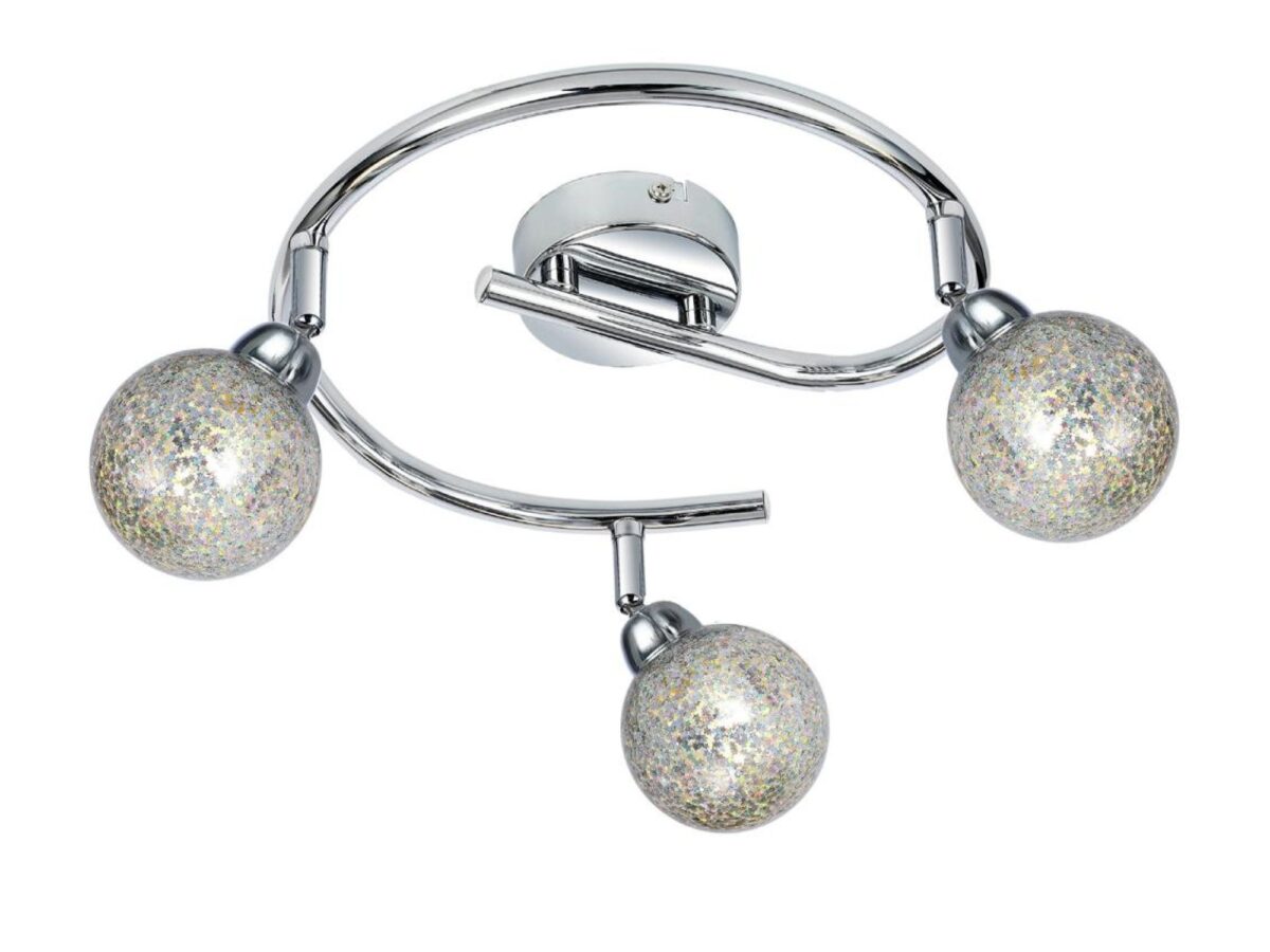 Listwa sufitowa LED 3-punktowa Teriva 45 cm chrom spirala