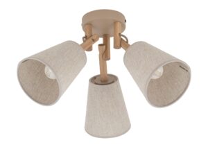 Miniaturka 2 - Lampa sufitowa Vaio z lnianym beżowym abażurem na białym tle