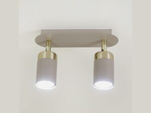 Miniaturka 1 - Lampa sufitowa Velasina dwa cylindryczne reflektory GU10 widziane od spodu