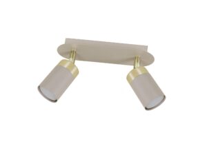 Miniaturka 6 - Podwójna lampa sufitowa Velasina z dwoma kaszmirowymi reflektorami i złotymi detalami na białym tle
