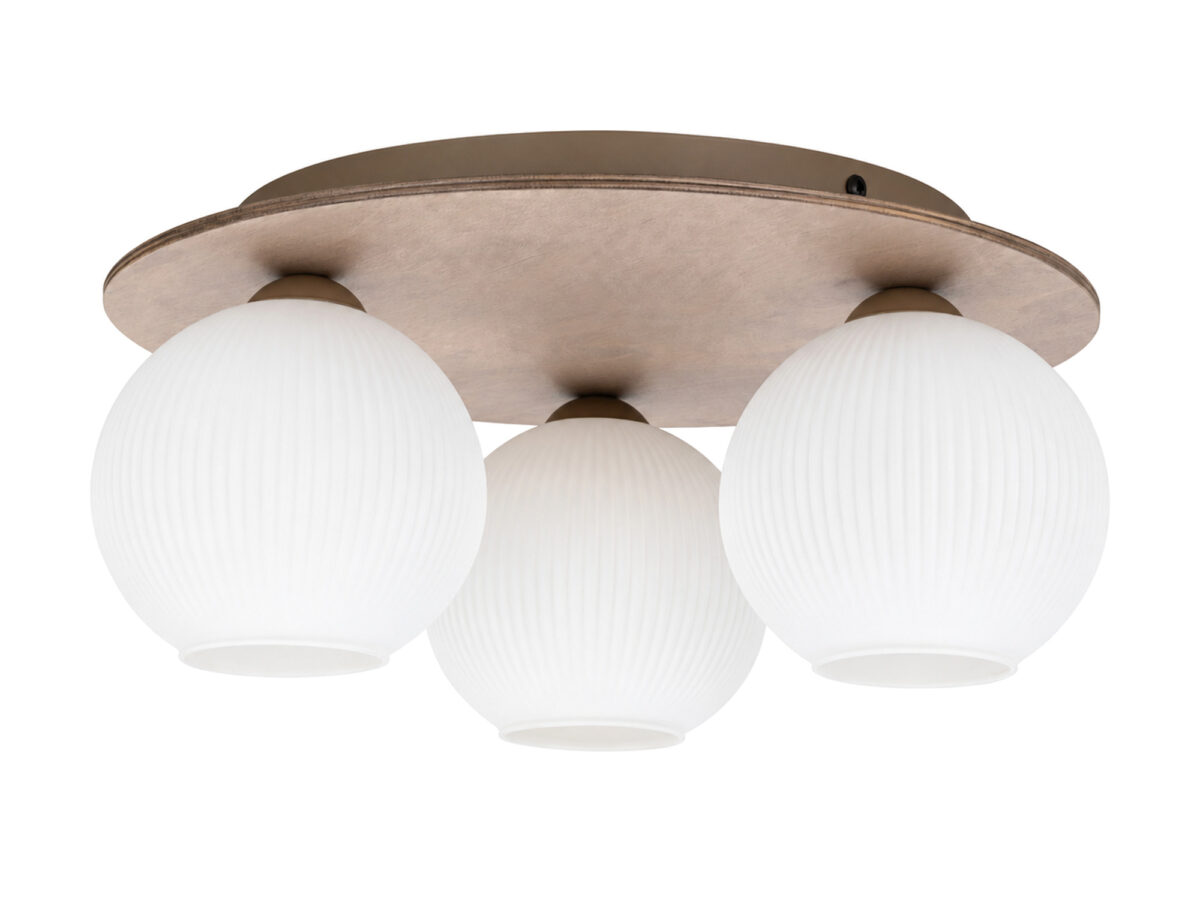 Lampa sufitowa Virlo 3-punktowa ze szklanymi kloszami 42 cm biała