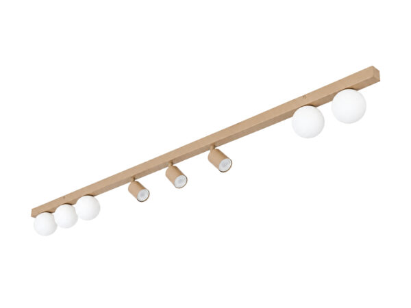 Lampa sufitowa Vox 8-punktowa w piaskowym beżu na białym tle