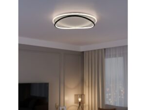 Miniaturka 5 - Biało-czarna lampa sufitowa Zeleveta nad strefą salonu