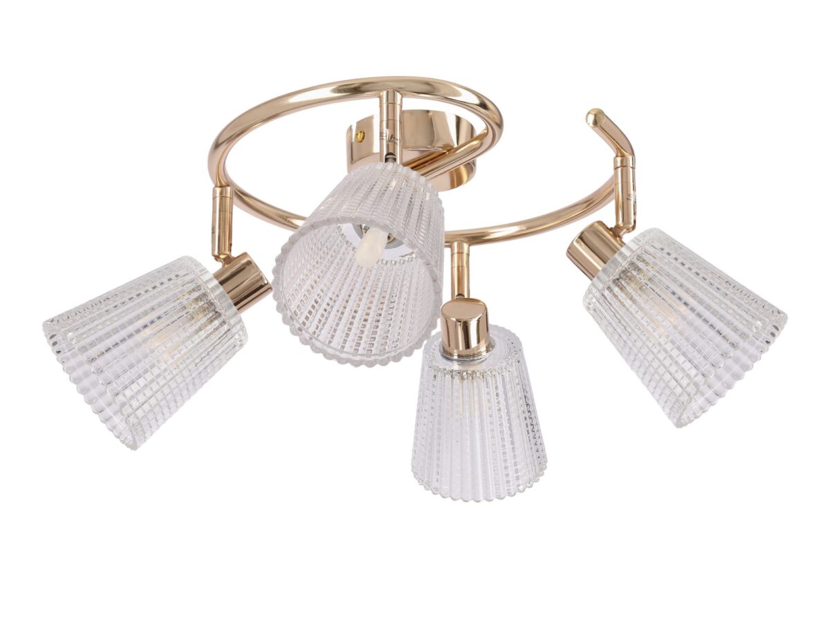 Lampa sufitowa Zenerino spirala złota 42 cm 4 × G9