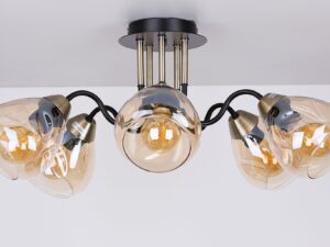 Miniaturka 1 - Pięciopunktowa lampa sufitowa Zenolona widziana od dołu