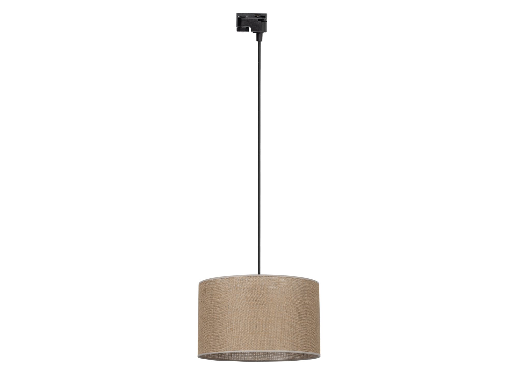 Lampa zwieszana Tracer z jutowym abażurem 38 cm na białym tle