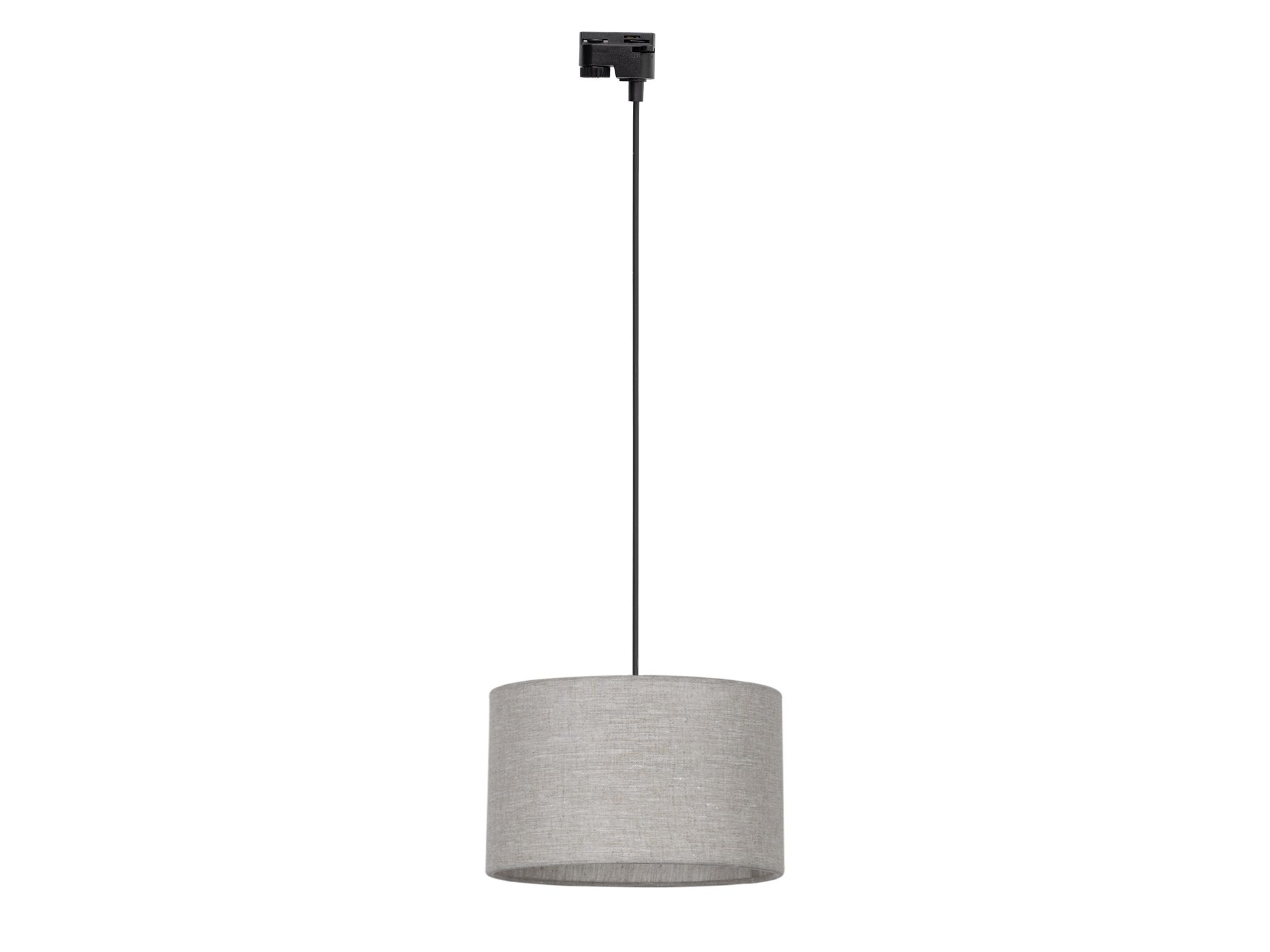 Lampa zwieszana Tracer z lnianym abażurem 38 cm na białym tle