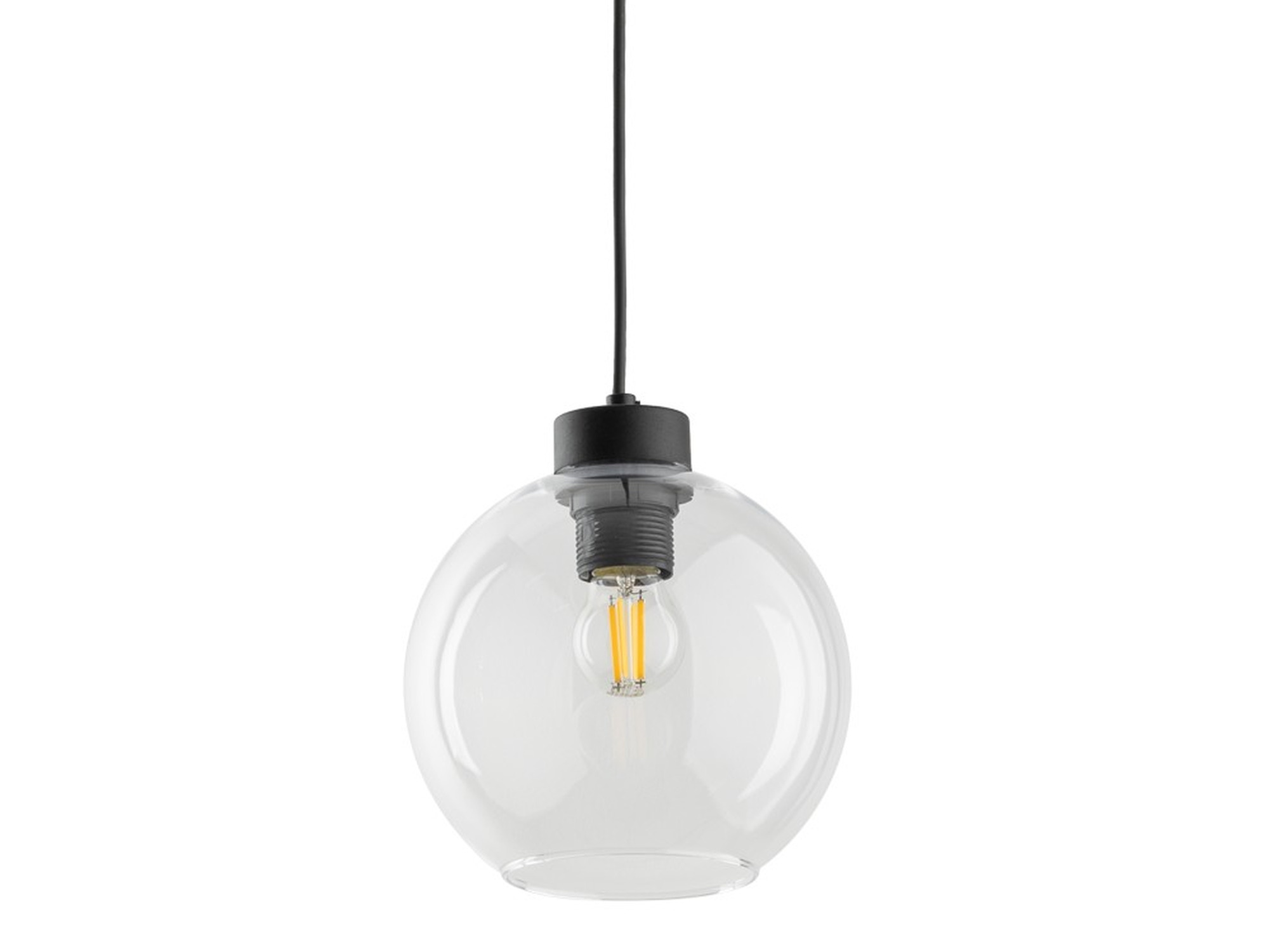 Lampa szynowa Tracer Cubus trójobwodowa z przezroczystym kloszem na białym tle – klosz z bliska
