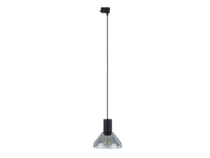 Miniaturka 2 - Lampa wisząca Tracer Neo do szyny trójobwodowej, czarna oprawa ze szklanym grafitowym kloszem