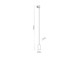 Miniaturka 2 - Rysunek wymiarowy lampy wiszącej Tracer Top Zwis GU10