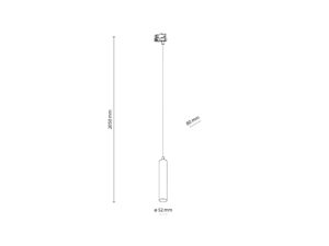 Miniaturka 1 - Lampa Tracer Tube GU10 czarna – rysunek techniczny