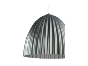 Miniaturka 9 - Lampa Telma 70 srebrna, zbliżenie ryflowanego klosza