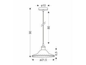 Miniaturka 2 - Lampa wisząca Valario rysunek wymiarowy 90 cm wysokości