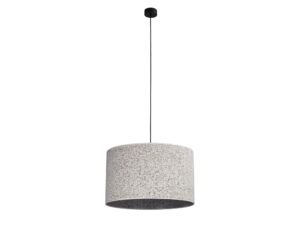 Miniaturka 4 - Lampa wisząca Vellum z czarną oprawą i grafitowym abażurem na białym tle