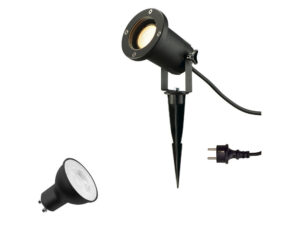 Miniaturka 1 - Czarna lampa ogrodowa Big Nautilus Lamp Set – szpikulec i przewód z wtyczką