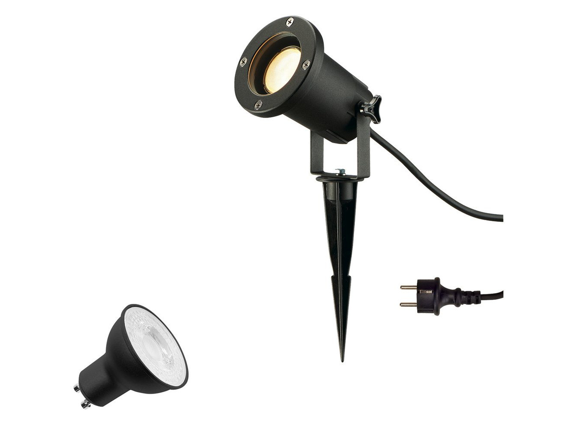 Czarna lampa ogrodowa Big Nautilus Lamp Set – szpikulec i przewód z wtyczką