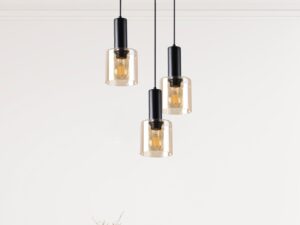 Miniaturka 2 - Lampa wisząca 3-punktowa Saroseta 35 cm czarna we wnętrzu