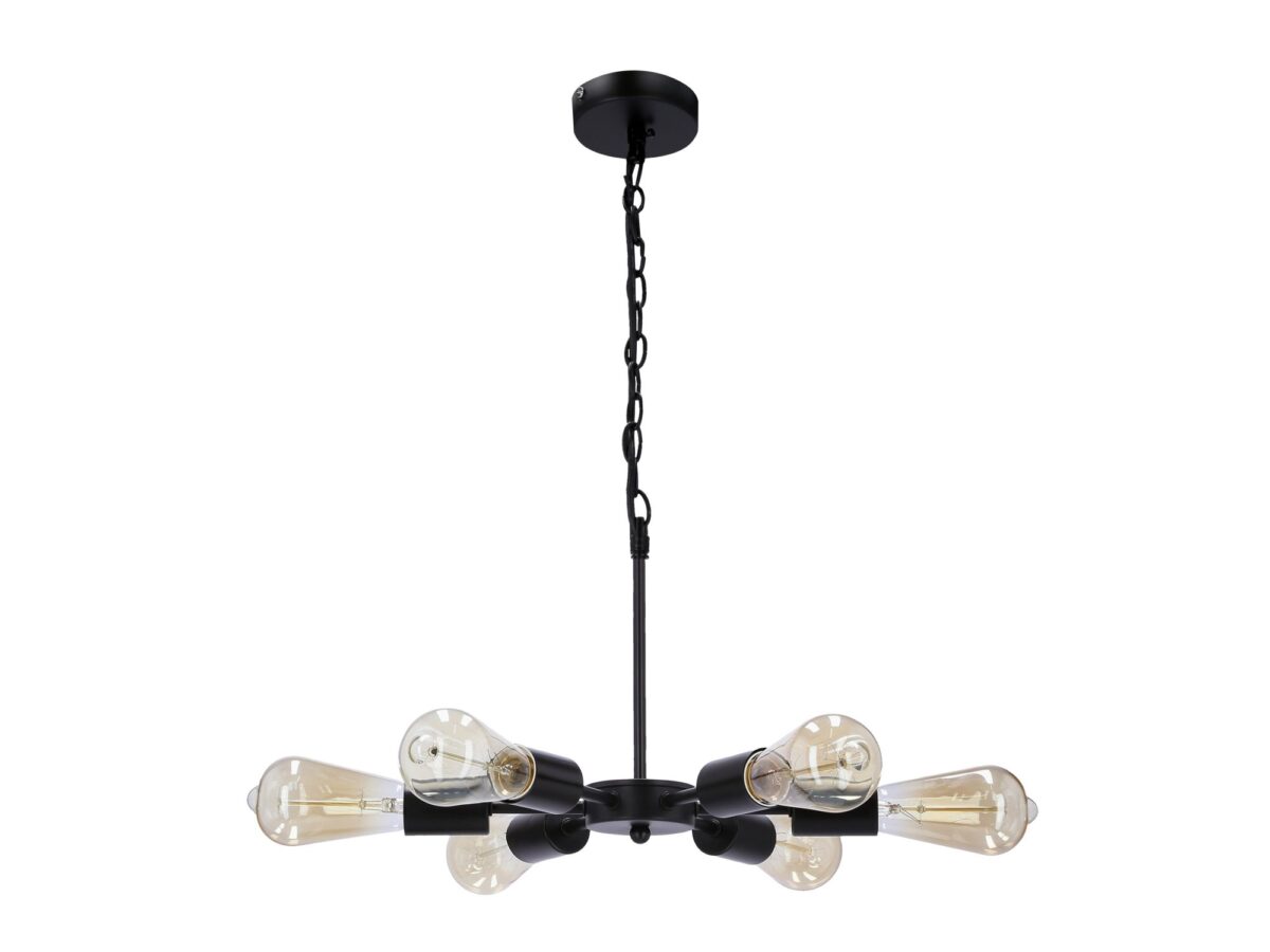 Lampa wisząca 6-punktowa Revemino 105 cm czarna