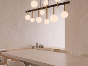 Miniaturka 1 - Lampa wisząca Akord 10 nad stołem w jasnej jadalni