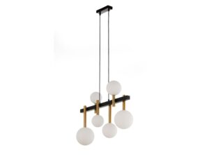 Miniaturka 2 - Lampa wisząca Akord 6 widok ukośny na sześć kulistych kloszy