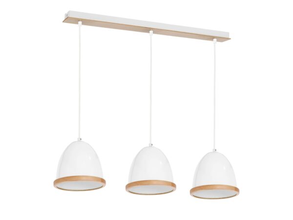 Lampa wisząca Aladeta trzypunktowa w kolorze białym na jasnym tle