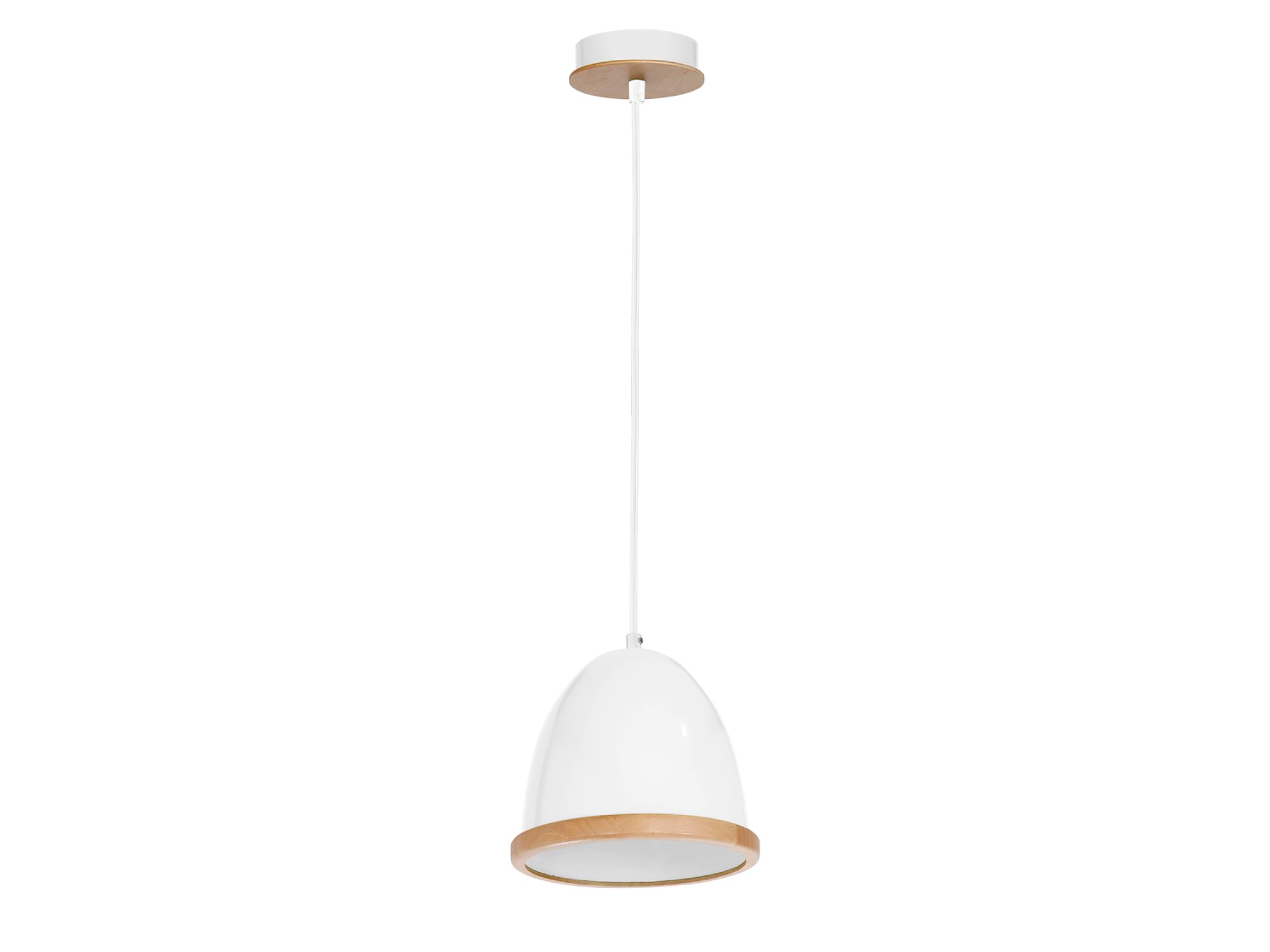 Biała lampa wisząca Aladeta z kloszem 21 cm