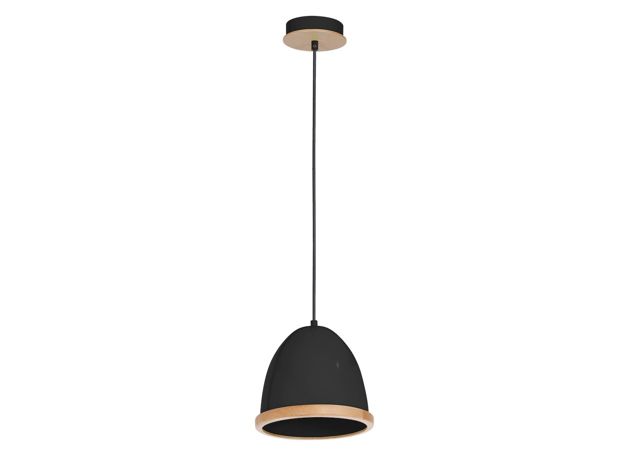 Czarna jednopunktowa lampa wisząca Aladeta z kloszem 21 cm