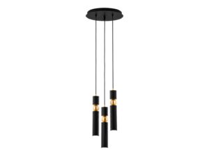 Miniaturka 13 - Lampa wisząca Alas 3-punktowa – czarno-złota i złota na białym tle