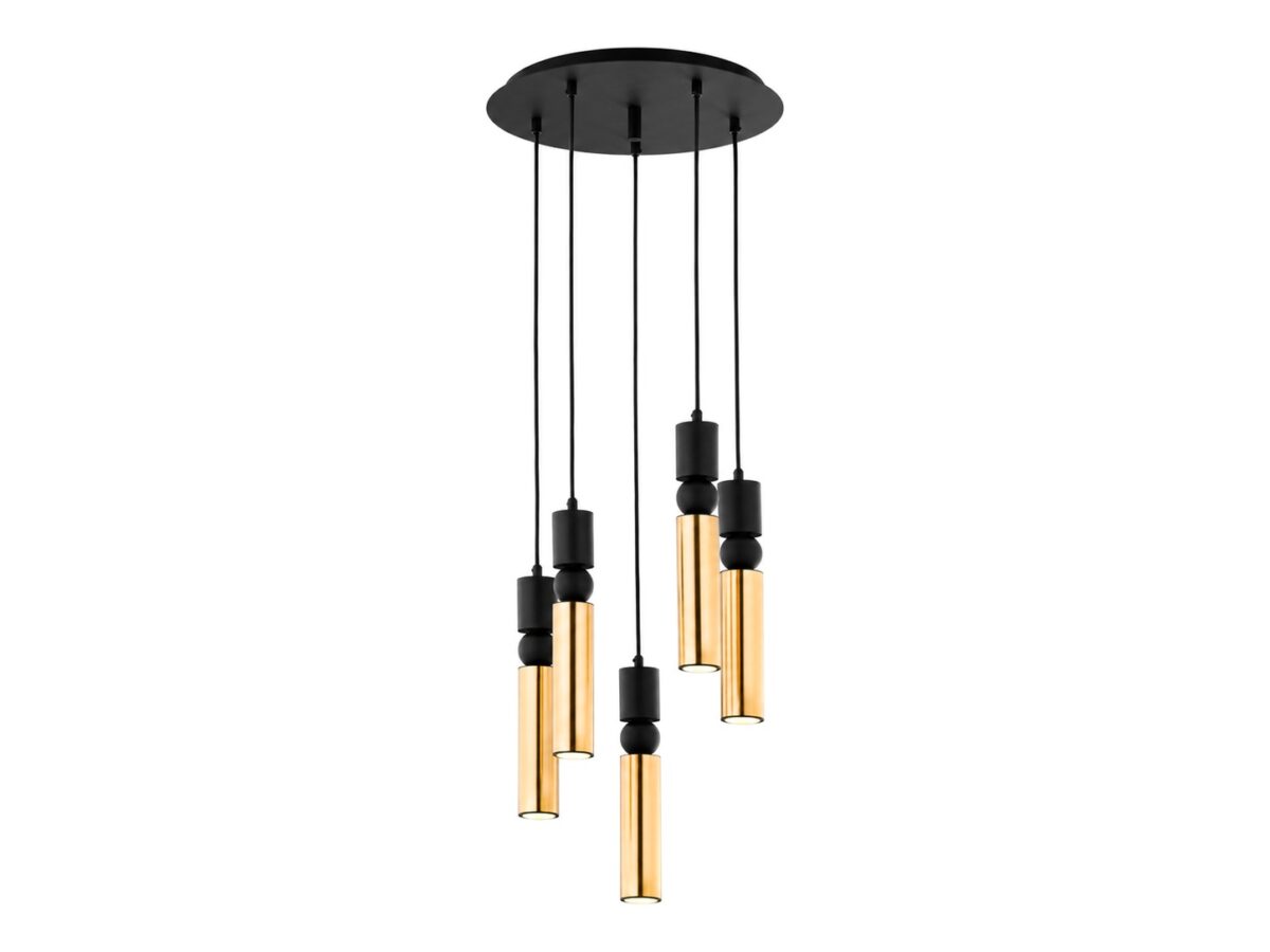 Lampa wisząca Alas 5-punktowa z cylindrycznymi kloszami