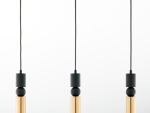 Miniaturka 5 - Lampa Alas 3-punktowa ze złotymi cylindrami, widok ukośny