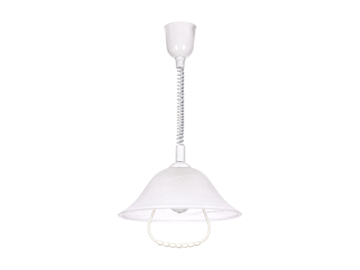 Lampa wisząca Alatino z regulacją wysokości i białym kloszem