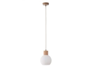 Miniaturka 4 - Lampa wisząca Alba 1 S z mlecznobiałym ryflowanym kloszem na białym tle