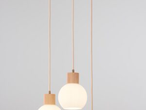 Miniaturka 2 - Okrągła lampa wisząca Alba 3 z trzema rozświetlonymi kloszami