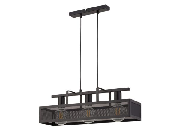 Lampa wisząca Albert 3 czarna z metalową ażurową osłoną na trzy źródła E27